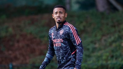 Arsenal's Gabriel Jesus during training ahead of their Europa League match against Zurich. Reuters