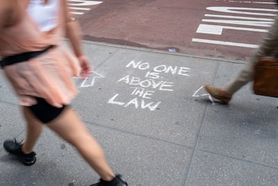 Outside Trump Tower in Manhattan on August 10, in New York City. Getty / AFP