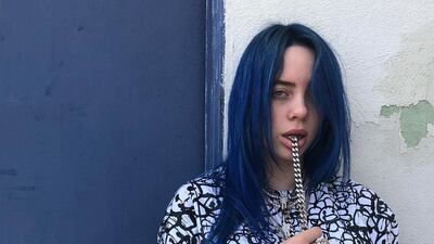 Billie Eilish showed off almost navy hair in September 2018. Instagram / Billie Eilish