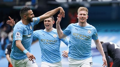 Manchester City's Kevin De Bruyne celebrates. Reuters