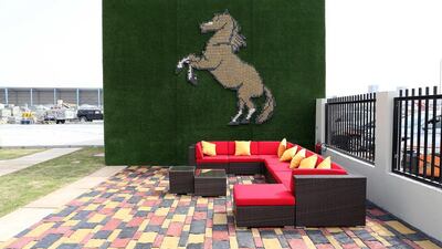 Different type of blocks and pavers on display at the Ducon Industries factory at Dubai TechnoPark. Pawan Singh / The National