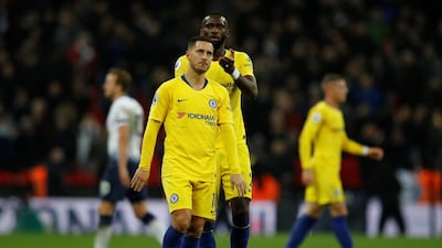 Eden Hazard, with Antonio Rudiger, is uncertain on his Chelsea future. Reuters