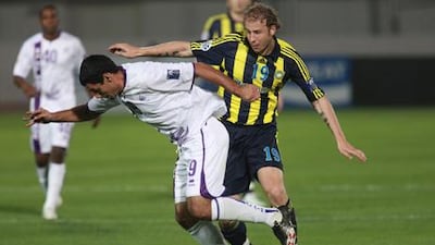 Jose Sand, left, has scored 44 goals in 46 league games for Al Ain.