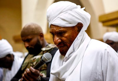 Sudan’s opposition leader Sadiq Al Mahdi has been in politics since the 1960s. AFP