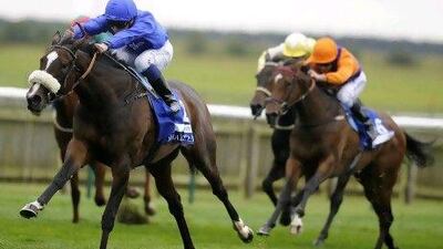 Mickael Barzalona rides Certify to a one-sided win at Newmarket today. Alan Crowhurst / Getty Images