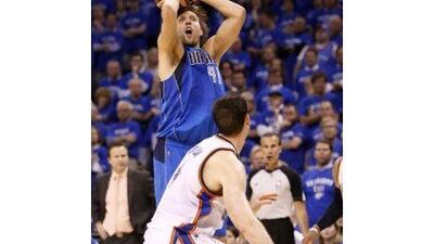 Dirk Nowitzki, of Germany, has steered Dallas to the brink of the NBA Finals.