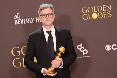 Paul Thomas Anderson with his Best Director Golden Globe. AFP