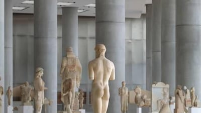 View of the Archaic gallery in the Acropolis Gallery.