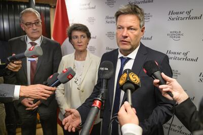 Germany's Vice Chancellor Robert Habeck, right, has urged people to save energy before this winter. EPA