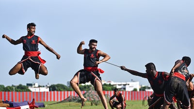 Indian Army training cadets perform Kalaripayattu', an ancient martial art from Kerala, southern India. EPA
