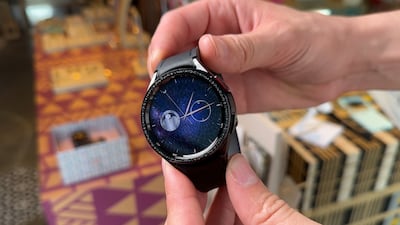 The Samsung Galaxy Watch6 Astro Edition during a media preview in Dubai. Alvin R Cabral / The National