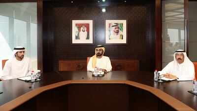 Sheikh Mohammed bin Rashid, Vice President and Ruler of Dubai, chairsthe first board meeting of the Mohammed bin Rashid Al Maktoum Library Foundation on Monday. The meeting was also attended by Sheikh Hamdan bin Mohammed, Crown Prince of Dubai and Chairman of the Executive Council, Mohammed Ahmed Al Murr, Chairman of MBR Library Foundation, and Mohammed Al Gergawi, Secretary-General of The Mohammed bin Rashid Al Maktoum Global Initiatives. Wam