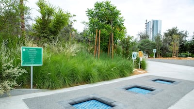 Al Fay Park, an oasis of green, on Reem Island in Abu Dhabi.
