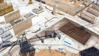 Construction cranes loom over the Bab Al Bahar development on Al Majan island near Ras Al Khaimah.