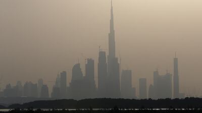 View of the Dubai skyline during the dusty weather in Dubai on July 7, 2017. Pawan Singh / The National
