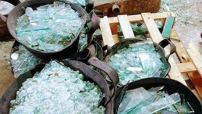 The shattered glass will provide raw material for Tripoli's glass factories to work with, boosting their struggling businesses. Courtesy Ziad Abi Chaker