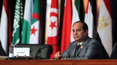Abdel Fattah El Sisi dominated Arabic social media this week. Khaled Elifiqi / EPA