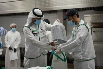 The MBRCH has distributed food packets to 15,150 workers in the UAE until the end of the holy month. Courtesy MBRCH