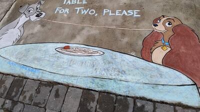 The characters of 'Lady and the Tramp' follow social distancing rules. Casey Drake