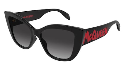 Graffiti cat-eye sunglasses, Dh1,068, Alexander McQueen. Photo: Alexander McQueen