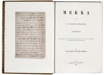 An exert from Christiaan Snouck Hurgronje's photobooks on Mecca, which sold for a record price at auction this week. Sotheby's