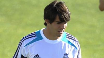 Kaka training with Real Madrid - but his future at the club remains in doubt.