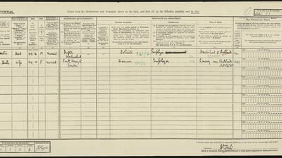 The entry for English writer Beatrix Potter, best known as author of beloved children's book 'The Tale of Peter Rabbit'. Intriguingly, Ms Potter recorded herself as a farmer rather than an author and illustrator. PA