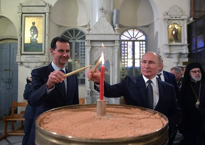 Russian President Vladimir Putin (R) has been a strong ally of his Syrian counterpart Bashar Al Assad (L). AFP