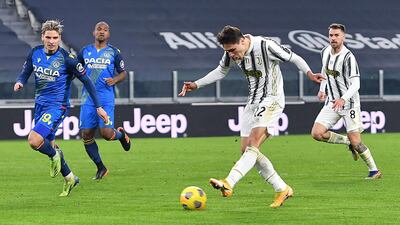 Juve's Federico Chiesa scores his team's second goal. EPA