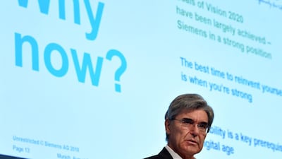 Joe Kaeser, CEO of Siemens. The German firm is looking at major reorganisation. AFP