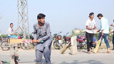 A tape ball match being played in the streets of Walton, Lahore. Courtesy Usman Yaseen