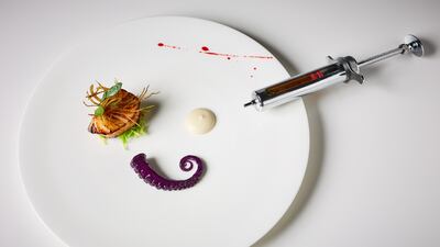 Gravy-filled syringes at The Monarch Theatre, Park Row.