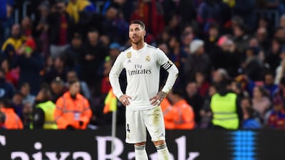 Sergio Ramos of Real Madrid looks dejected as Luis Suarez of Barcelona scores his sides third goal during the La Liga match between FC Barcelona and Real Madrid CF at Camp Nou in Barcelona, Spain. Getty Images