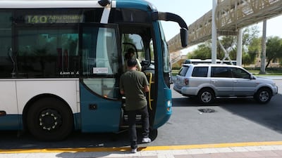 People using public buses in Abu Dhabi will have to use smart card from May 15 to pay for the journey. Fatima Al Marzooqi / The National