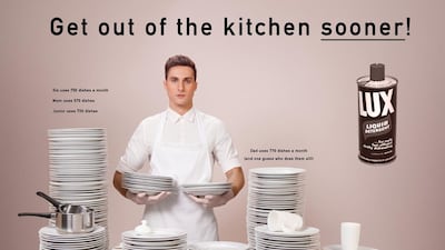 By placing men in the role of housewives, seen as helpless or incompetent even in their own domestic spheres, Rezkallah highlights the overt sexism on show in these ads. Photography Eli Rezkallah, produced by Plastik Studios 2018