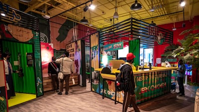 Situated in the Mobility District, the shipping container-shaped Jamaica Pavilion showcases the country's rich culture. Victor Besa / The National