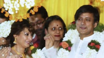 Sunanda Pushkar and Shashi Tharoor were wed in a traditional Malayali ceremony in the south Indian state of Kerala yesterday.