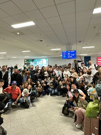 A group photo after arrival in Athens. Photo: Danai Koukoulommati