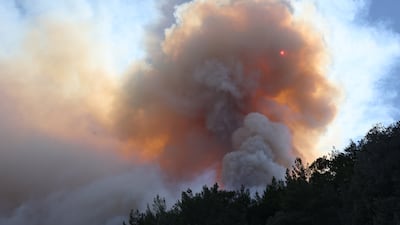Smoke rises from the Datca wildifre. AFP