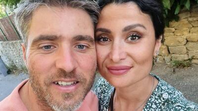 Cancer survivor Sarah Agha with her husband Joao Garcia.