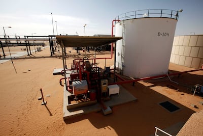 Storage tanks at Libya's Sharara oilfield. Reuters