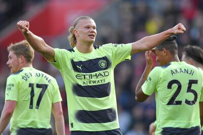 Erling Haaland scored twice in Manchester City's 4-1 win at Southampton. EPA
