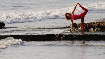 Desiree Rumbaugh, a California-based yoga instructor, has a background in Iyengar and Anusara yoga. Courtesy Desiree Rumbaugh