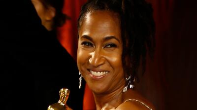 Karen Rupert Toliver poses with the Oscar for Best Animated Short Film for "Hair Love" at the Governors Ball after the Oscars on Sunday, February 9, 2020, at the Dolby Theatre in Los Angeles. Reuters