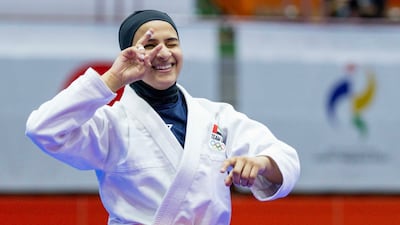 UAE's Asma Al Hosani retained her Asian Games women’s 52kg jiu-jitsu title with victory over South Korea’s Eonju Im. Photo: UAEJJF