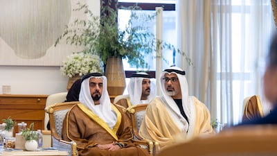 Members of the UAE leadership during the state visit reception