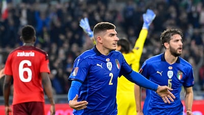 Di Lorenzo celebrates his goal. AP