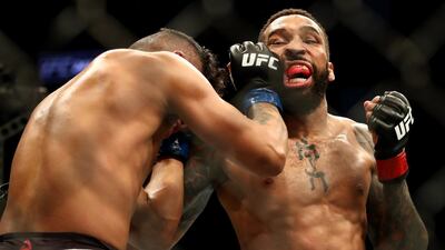 Jonathan Martinez, left, and Andre Ewell at the Toyota Centre in Houston. AFP