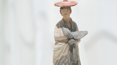 Woman figurine, Boeotia, Greece, circa 275 to 250 BCE, from the Musée du Louvre. Photo: Department of Culture and Tourism - Abu Dhabi