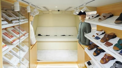 The interior of the Telal mobile atelier is filled with everything needed for a bespoke shopping experience. Courtesy Telal